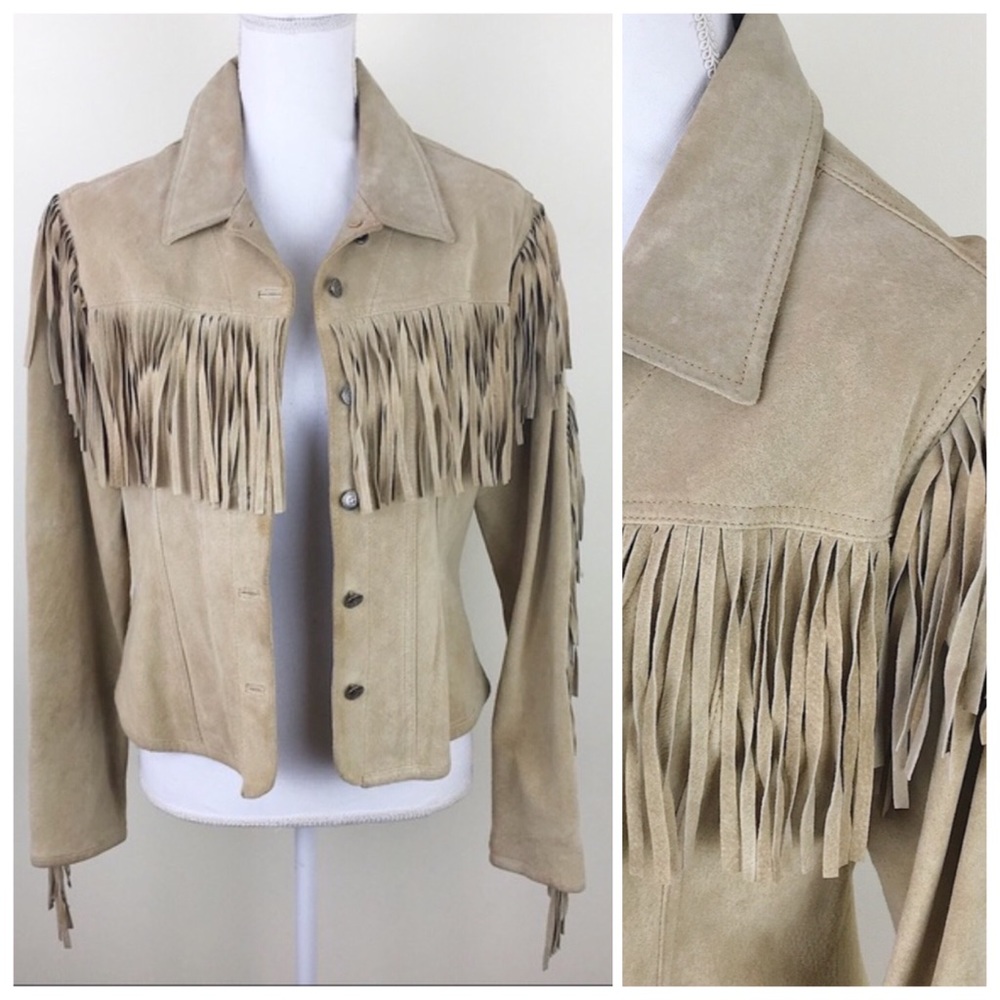J Marco leather fringe jacket